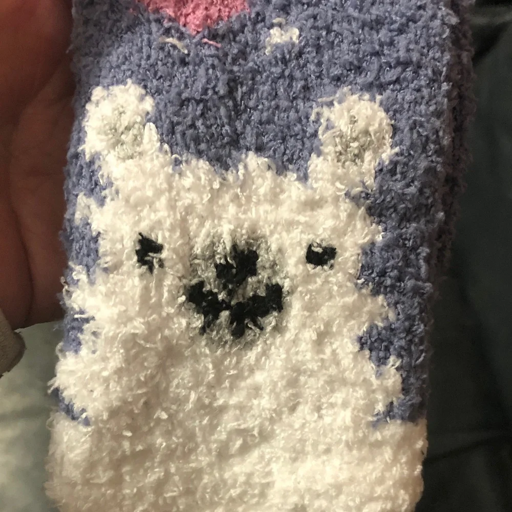 Kohl's Cozy Blue and Pink Heart Socks